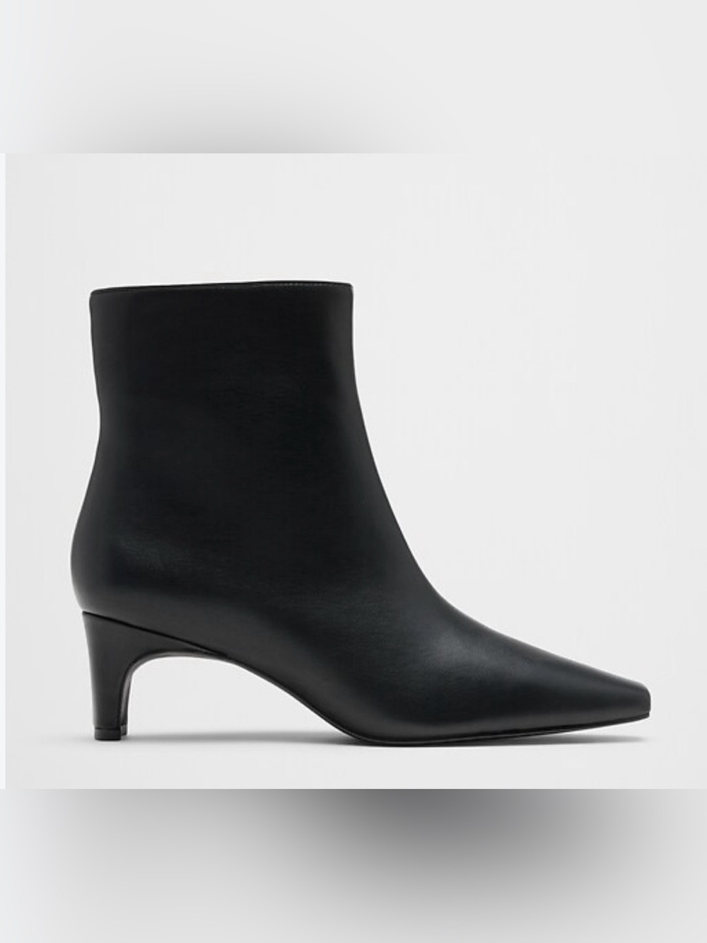 Banana Republic Black Vegan Leather Square-Toe Ankle Booties Size 9 - Picture 2 of 16